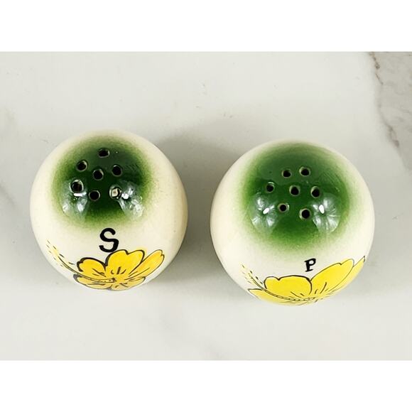 Salt & Pepper Shakers Guam Souvenir Egg Shaped 80s Ceramic Glazed 2 3/4" Vintage - Picture 8 of 13